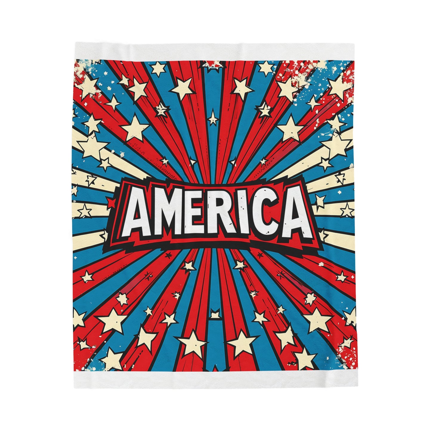 America Velveteen Plush Blanket-America