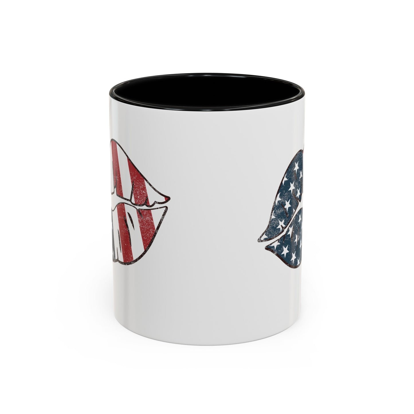 Kiss Me America  (Two-Sided Image) Accent Coffee Mug (11, 15oz)