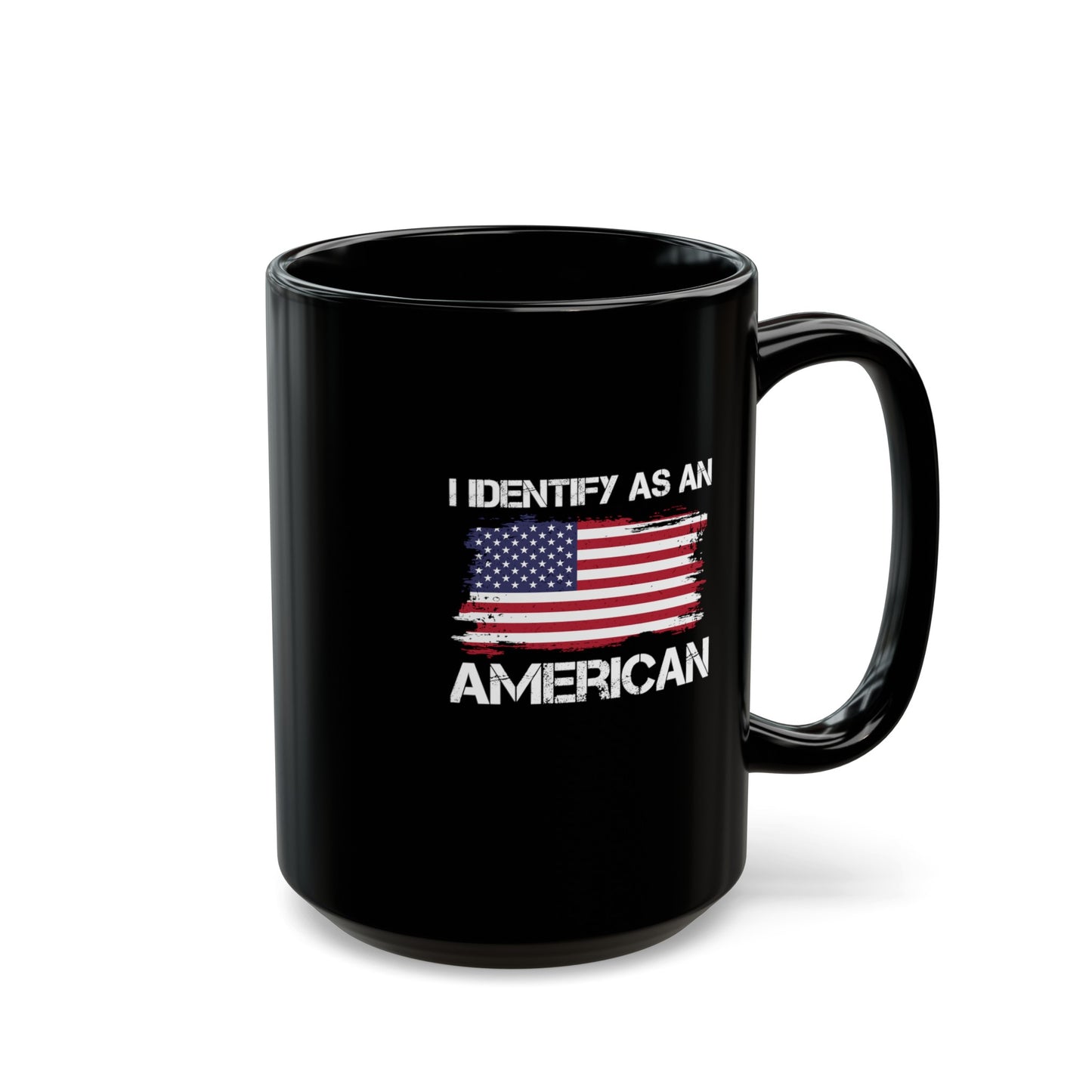 I Identify As American, Black, (Two-Sided Image Mug (11oz, 15oz)