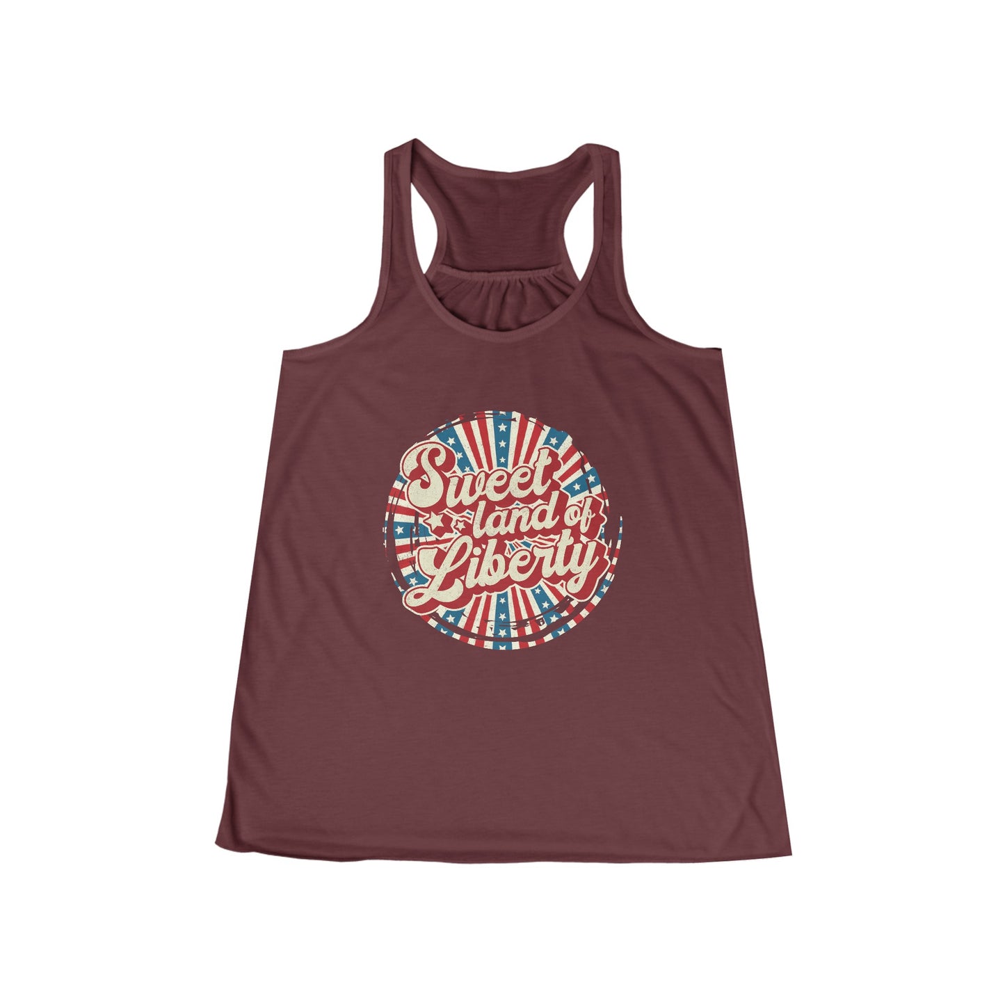 Sweet Land of Liberty Women's Flowy Racerback Tank