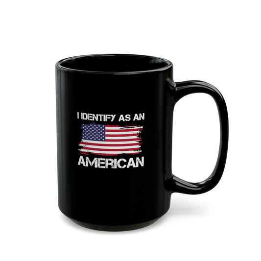 I Identify As American, Black, (Two-Sided Image Mug (11oz, 15oz)