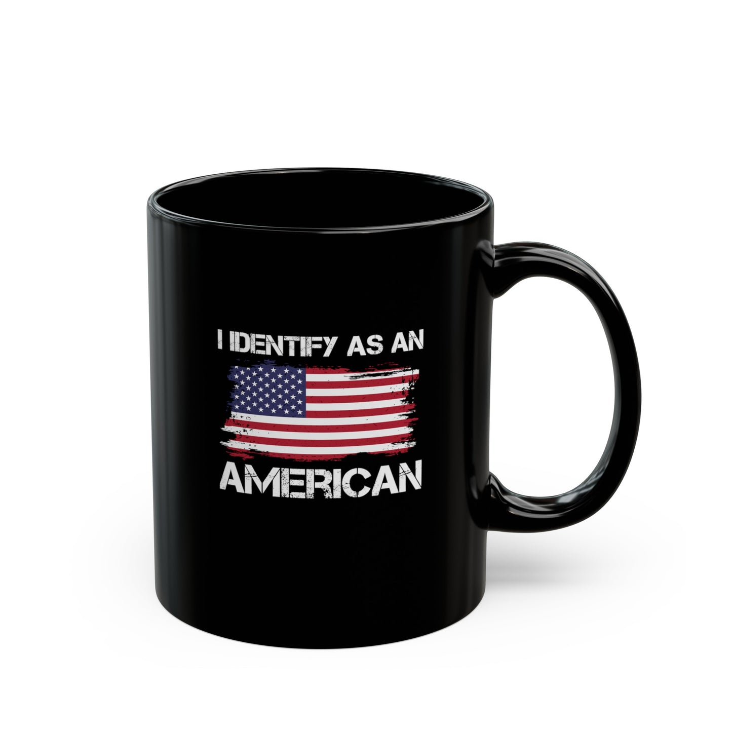 I Identify As American, Black, (Two-Sided Image Mug (11oz, 15oz)