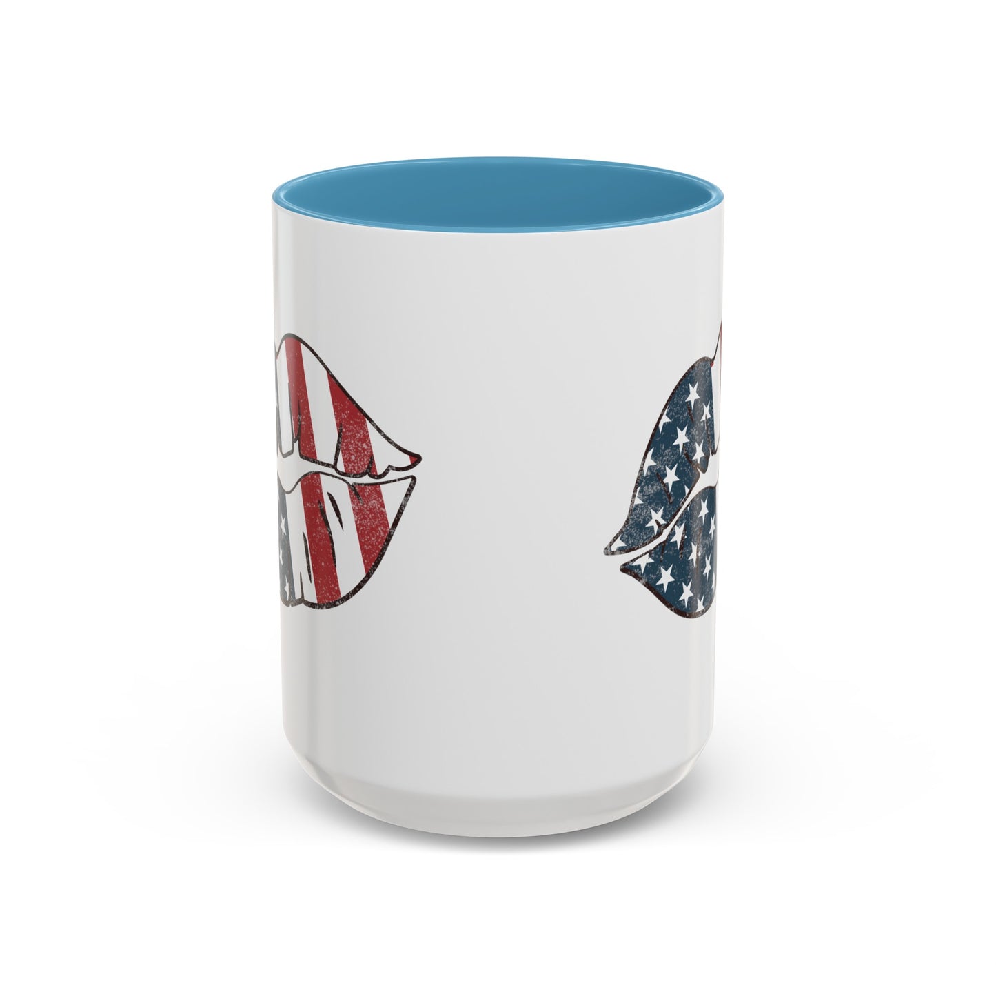 Kiss Me America  (Two-Sided Image) Accent Coffee Mug (11, 15oz)