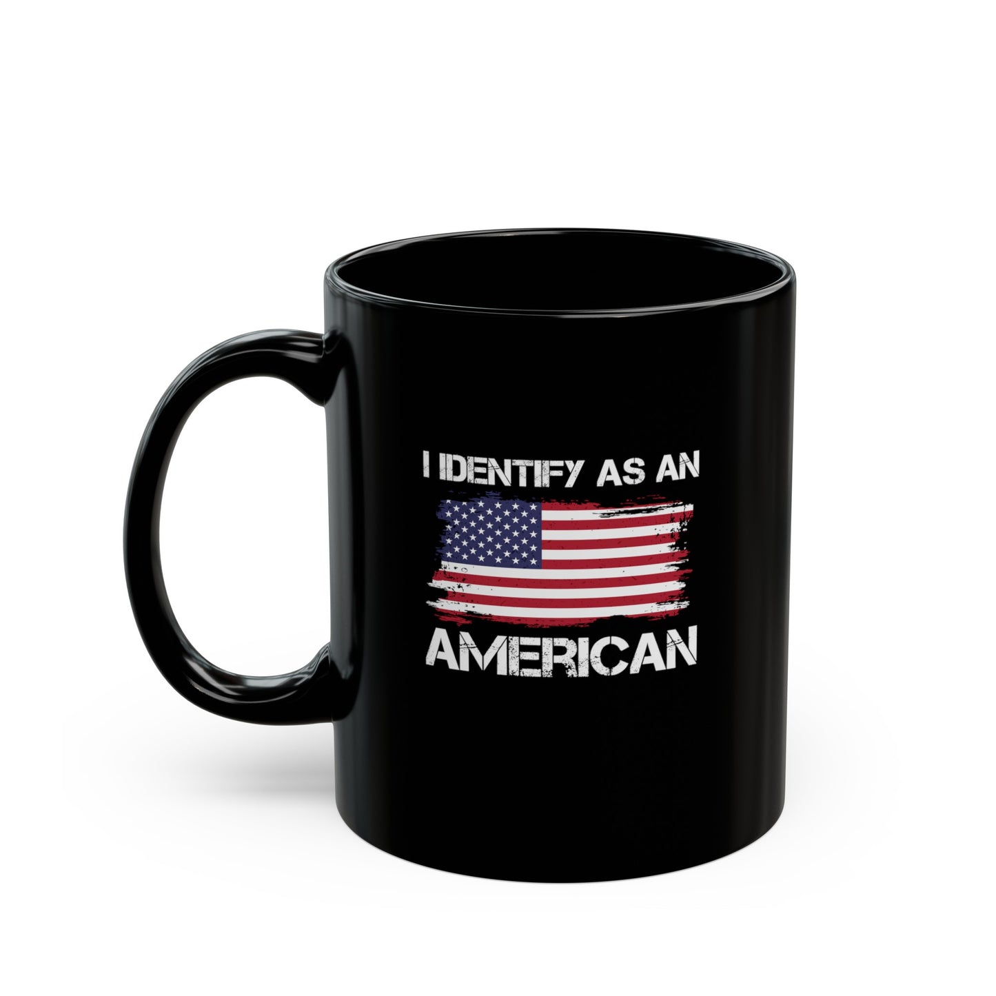 I Identify As American, Black, (Two-Sided Image Mug (11oz, 15oz)