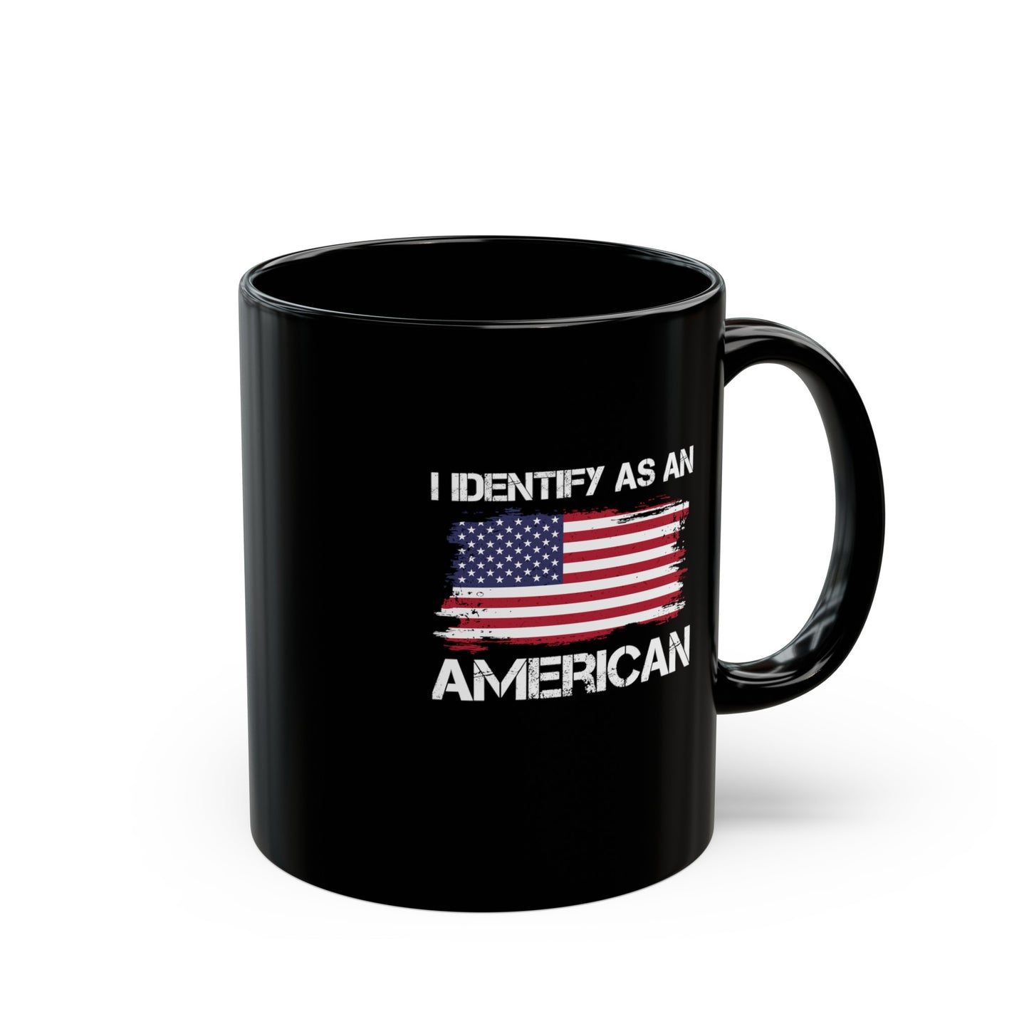 I Identify As American, Black, (Two-Sided Image Mug (11oz, 15oz)