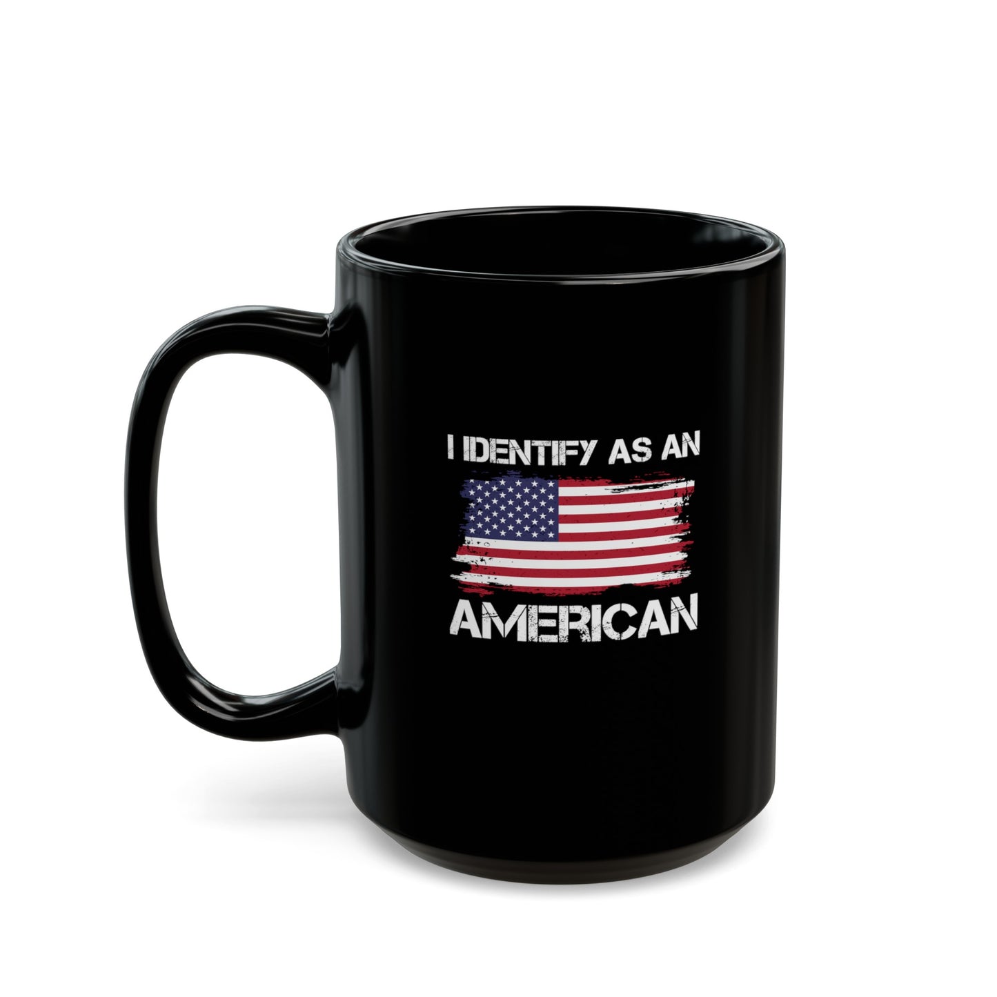 I Identify As American, Black, (Two-Sided Image Mug (11oz, 15oz)