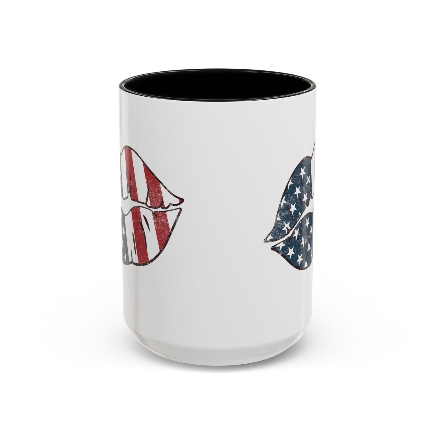 Kiss Me America  (Two-Sided Image) Accent Coffee Mug (11, 15oz)