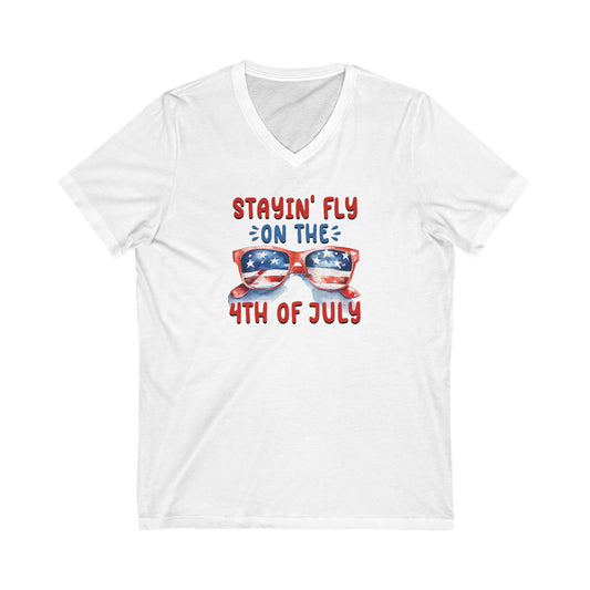 Stayin Fly Unisex Jersey Short Sleeve V-Neck Tee