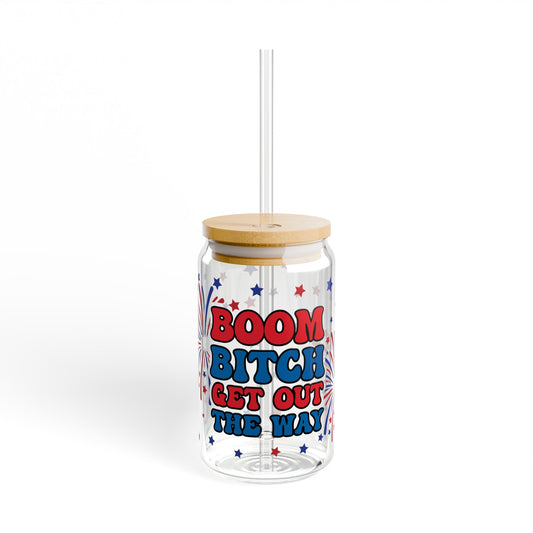 Boom B*tch Glass Can, 16oz (With or Without Lid)