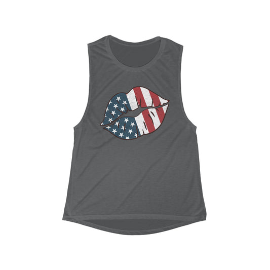 Kiss Me America Women's Flowy Scoop Muscle Tank