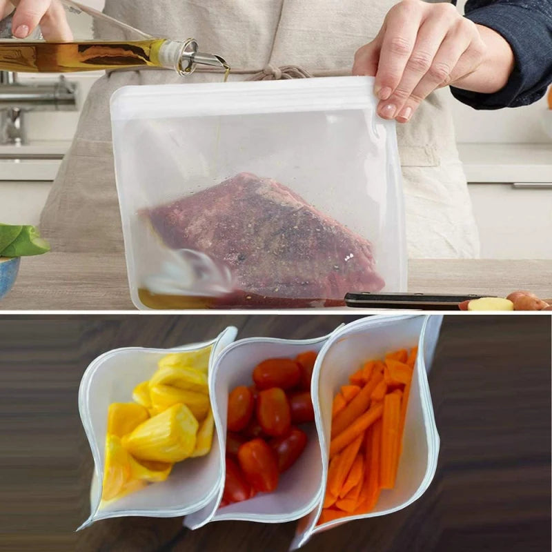 Reusable Silicone Food Storage and Freezer Bags, BPA Free