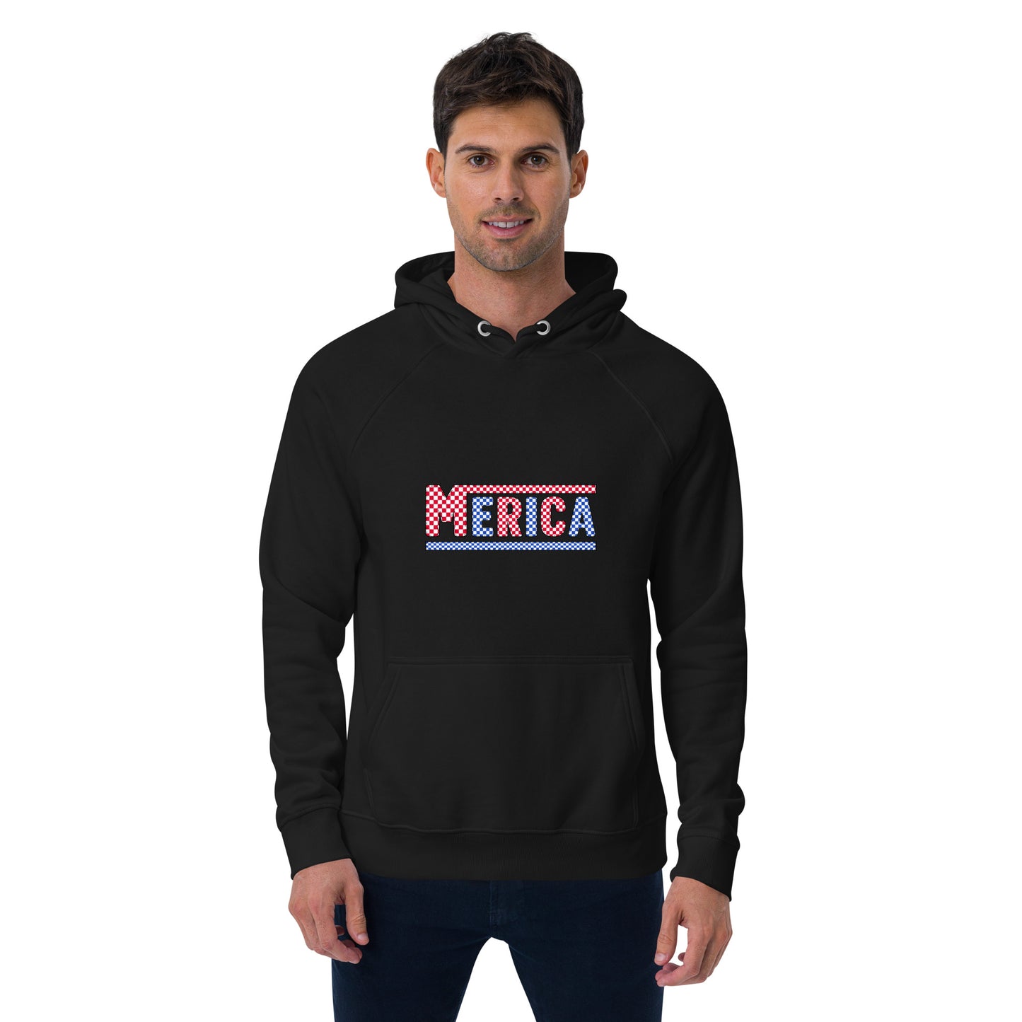 Checkered 'Merica Unisex Ecoo Raglan hoodie