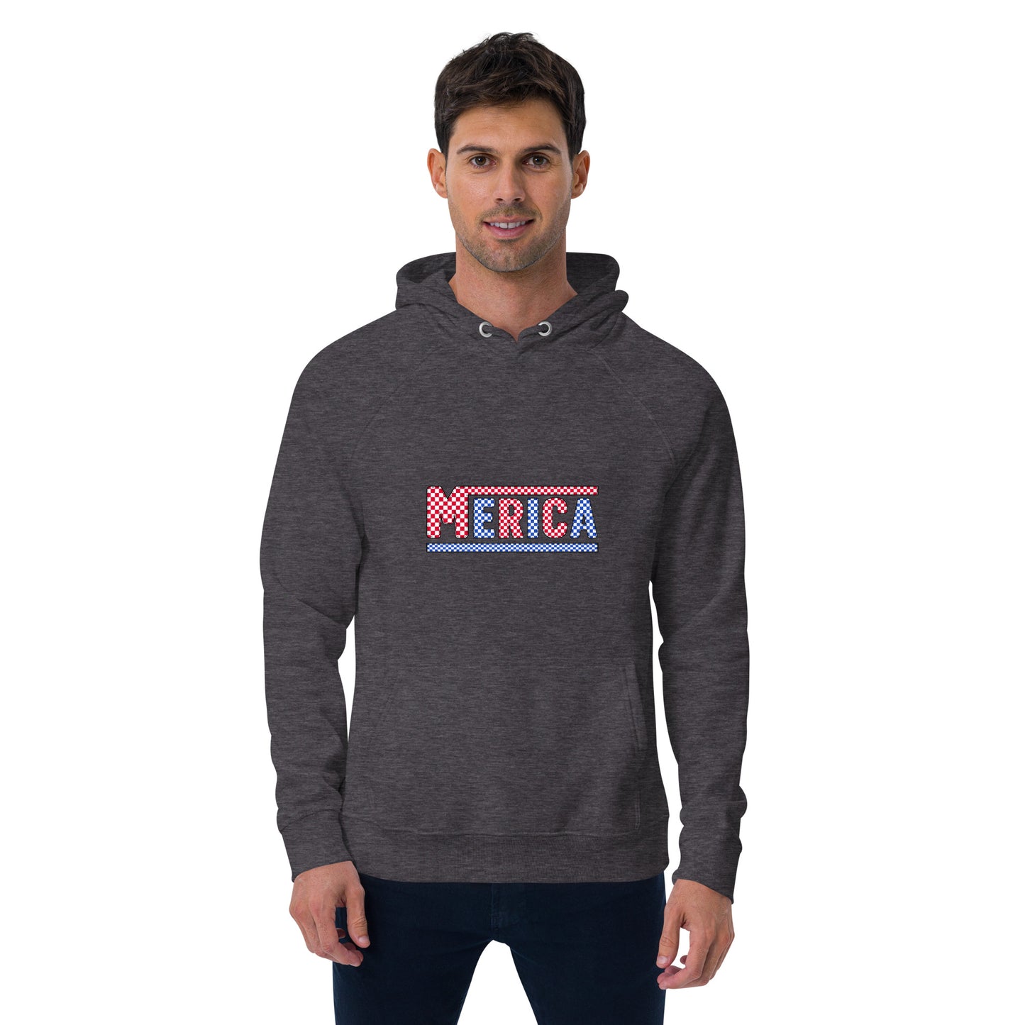 Checkered 'Merica Unisex Ecoo Raglan hoodie