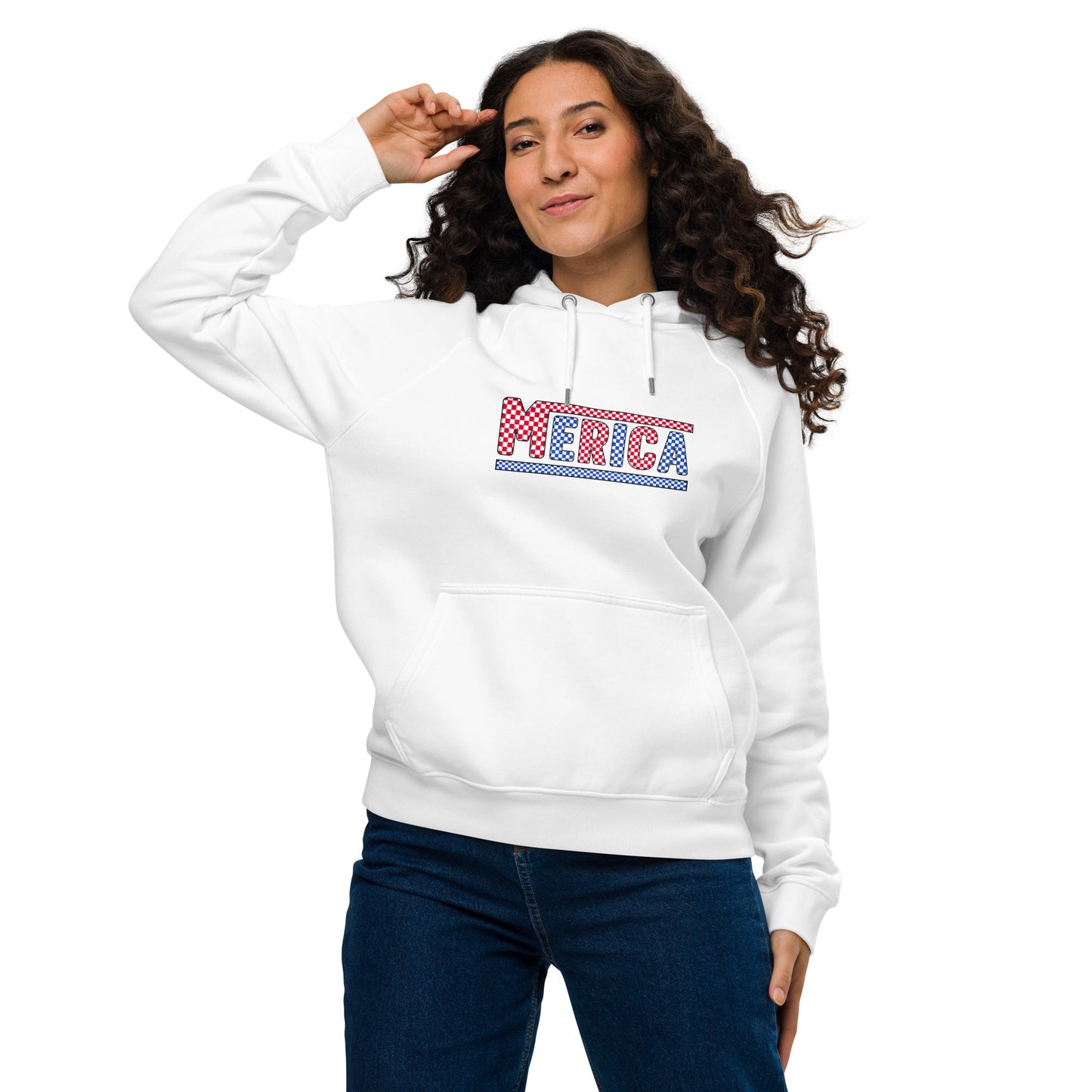 Checkered 'Merica Unisex Ecoo Raglan hoodie