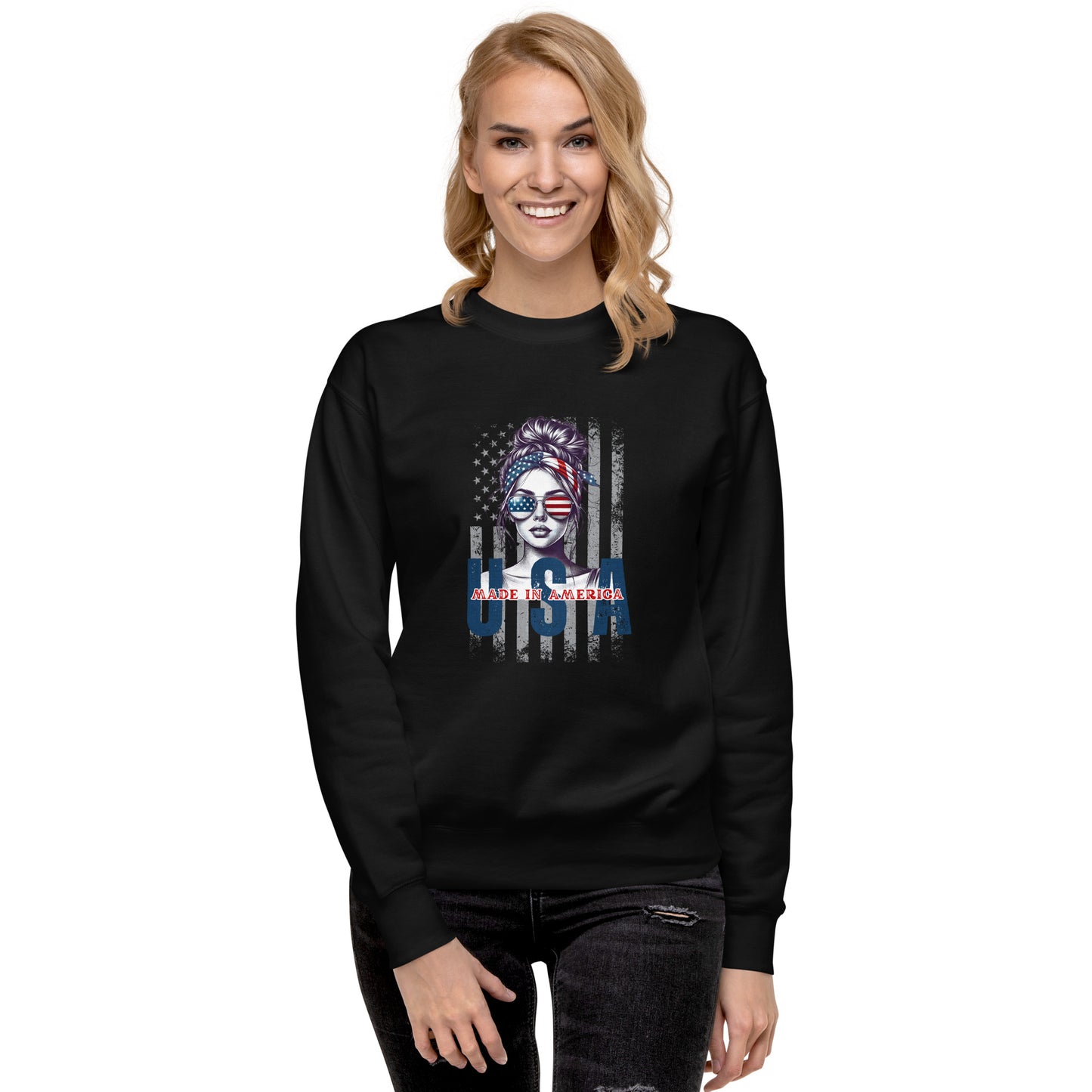 Messy Bun USA Unisex Premium Sweatshirt