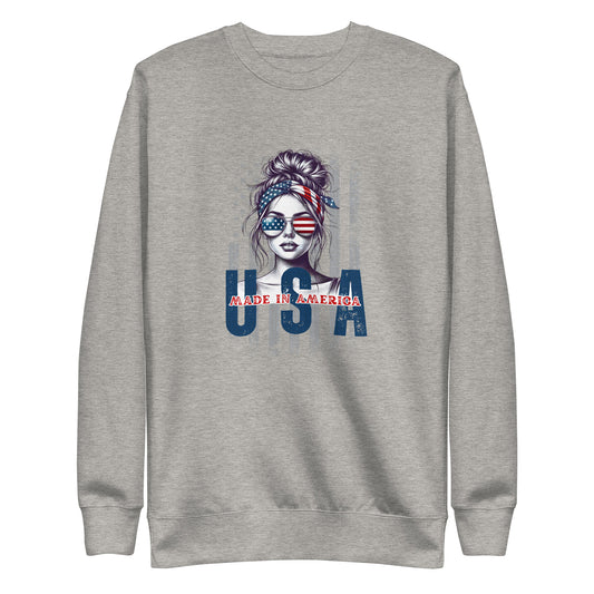 Messy Bun USA Unisex Premium Sweatshirt