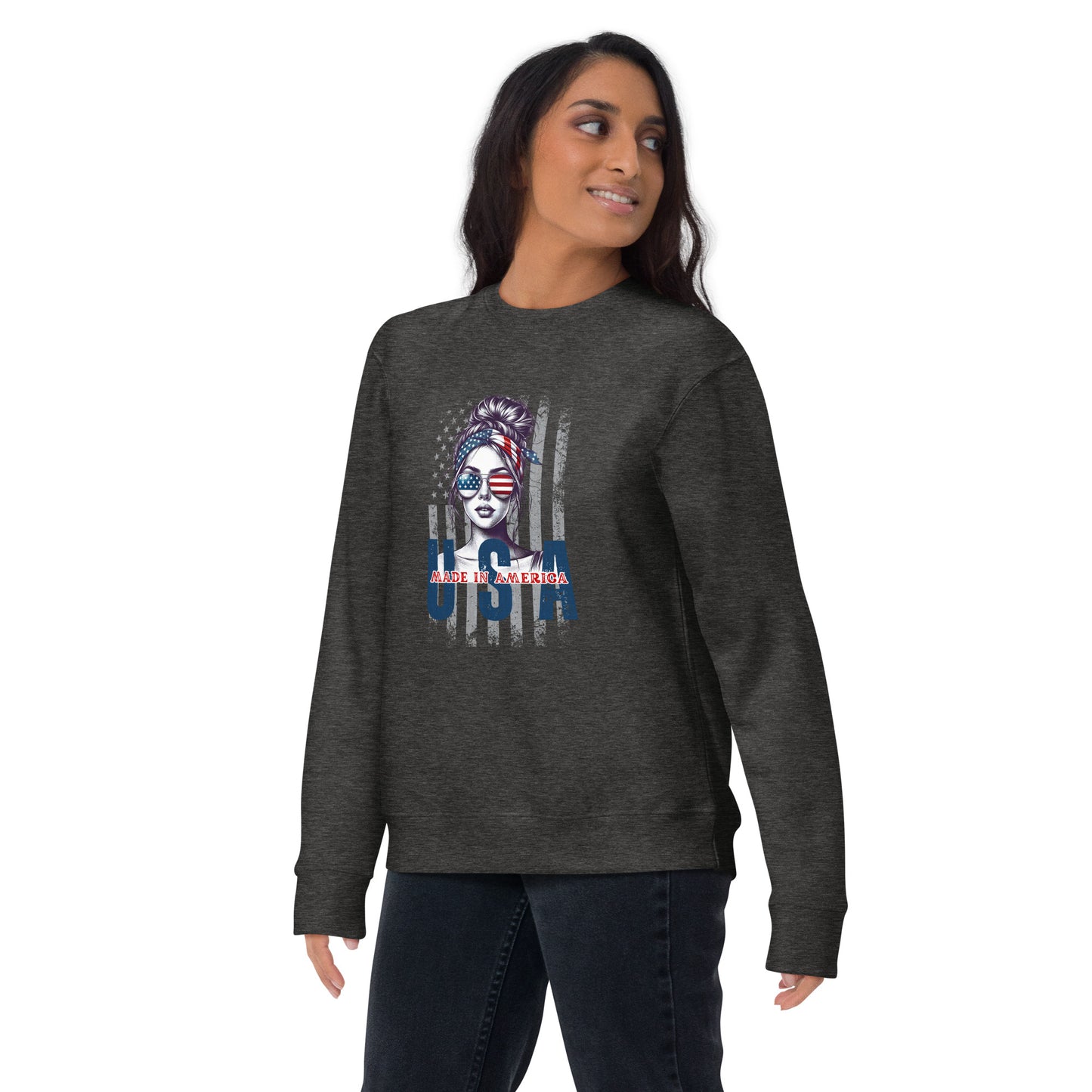 Messy Bun USA Unisex Premium Sweatshirt