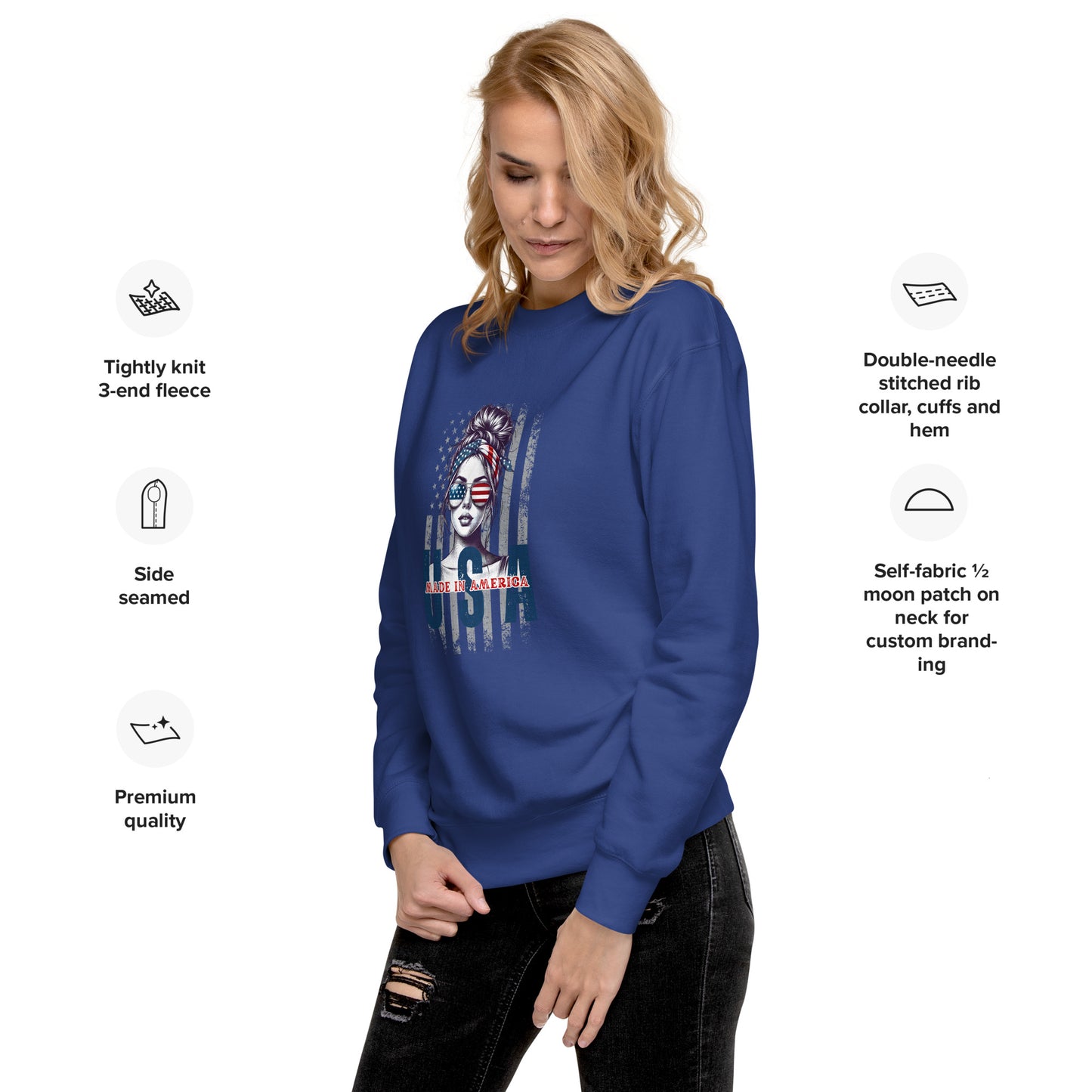 Messy Bun USA Unisex Premium Sweatshirt