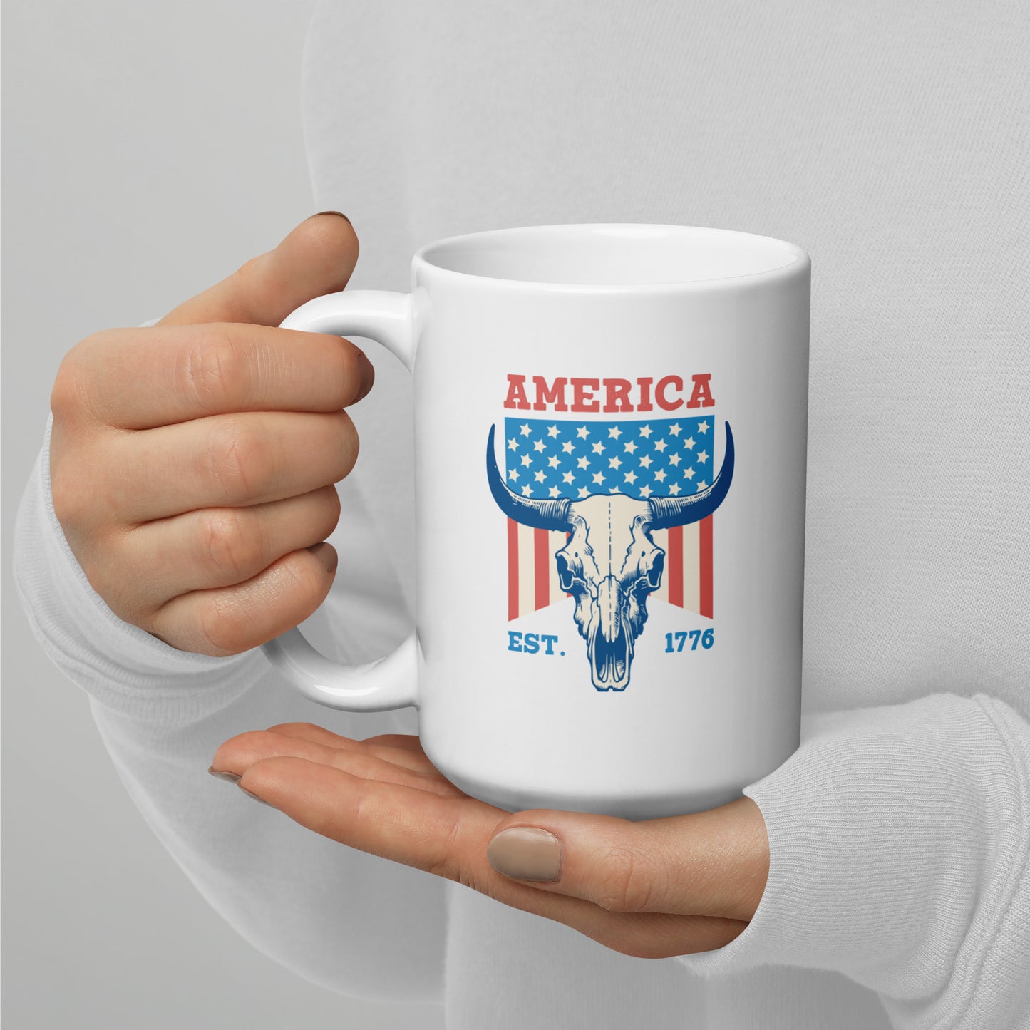 Est. 1776 (Double-Sided Images) White Glossy Mug